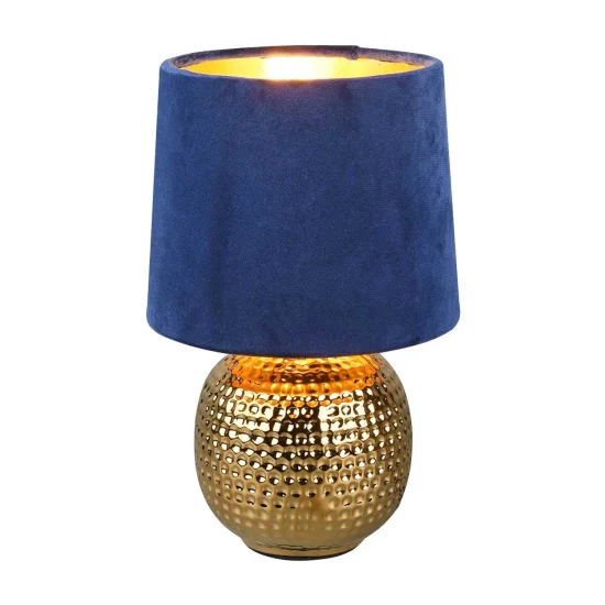 LAMPE DE TABLE GAELA ÉCRAN BLEU CÉRAMIQUE E14