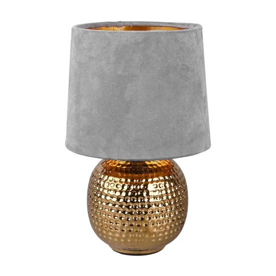 LAMPE DE TABLE GAELA ÉCRAN GRIS CÉRAMIQUE E14 2