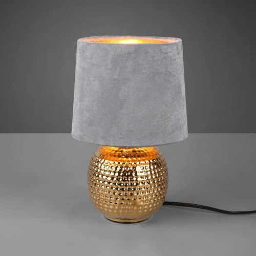 LAMPE DE TABLE GAELA ÉCRAN GRIS CÉRAMIQUE E14