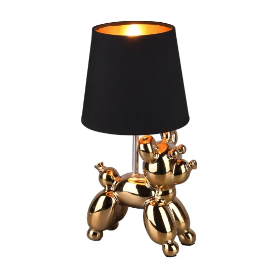 LAMPE DE TABLE LUCKY CÉRAMIQUE DORÉE E14