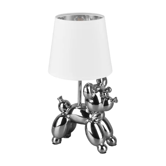 LAMPE DE TABLE LUCKY CÉRAMIQUE ARGENT E14 2