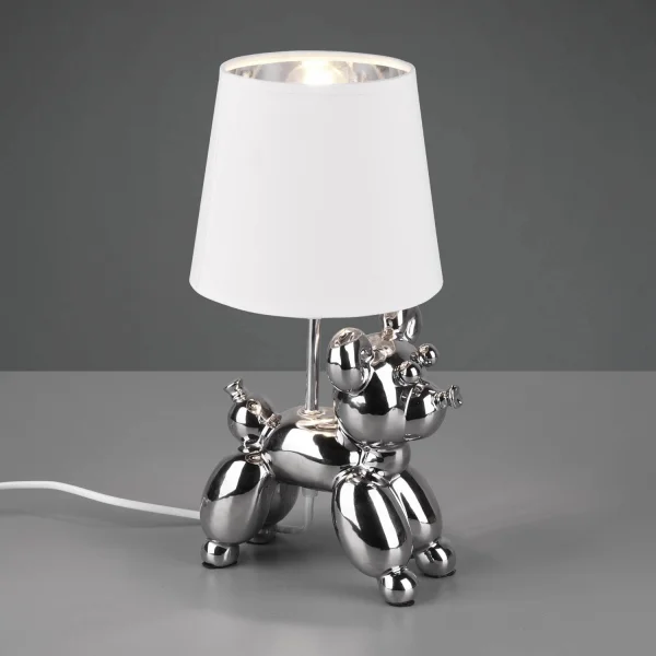 LAMPE DE TABLE LUCKY CÉRAMIQUE ARGENT E14