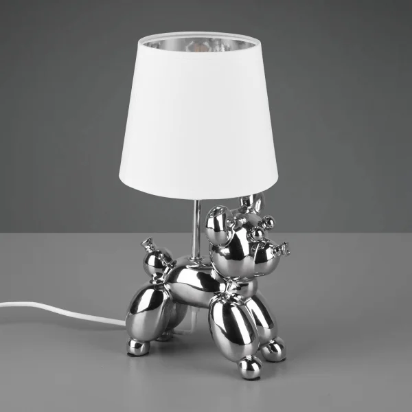 LAMPE DE TABLE LUCKY CÉRAMIQUE ARGENT E14