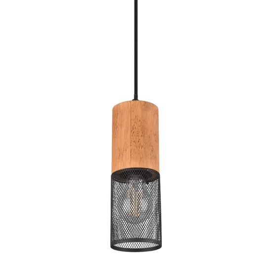 SUSPENSION 1 LUMIÈRE MÉTAL NOIR E27 MILLER 2