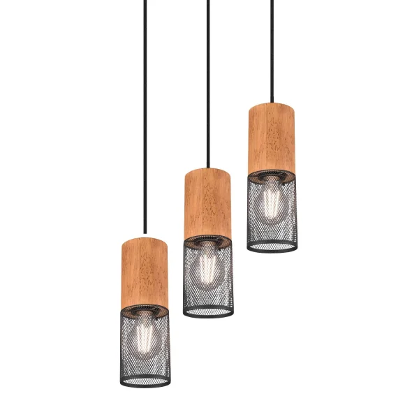 SUSPENSION 3 LUMIÈRES MÉTAL NOIR E27 MILLER