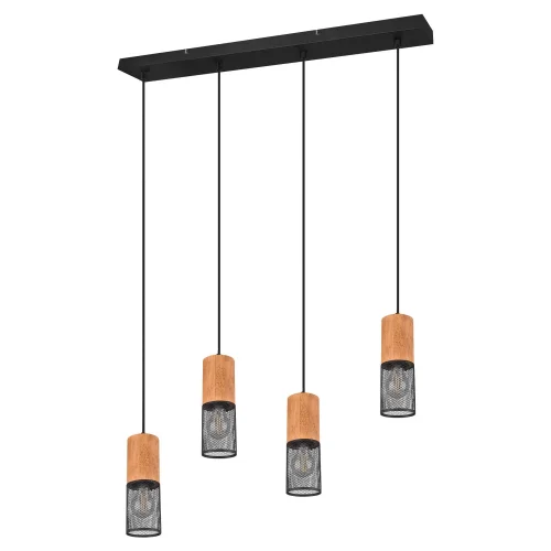 SUSPENSION 4 LUMIÈRES MÉTAL NOIR E27 MILLER