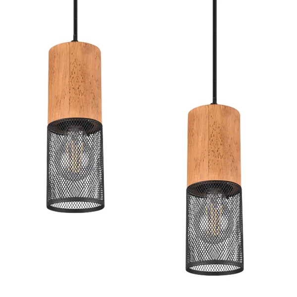 SUSPENSION 4 LUMIÈRES MÉTAL NOIR E27 MILLER