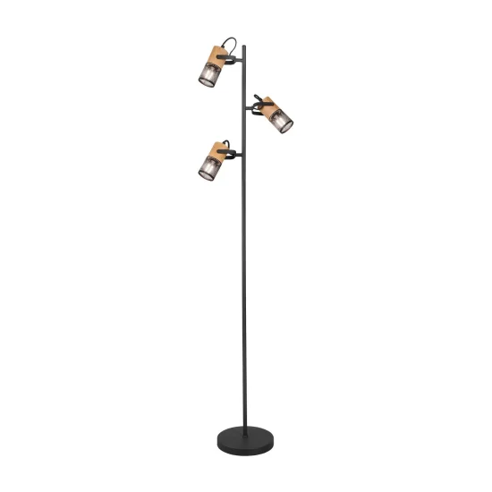 LAMPADAIRE 3 LUMIÈRES MÉTAL NOIR E14 MILLER 2