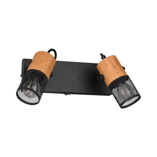 SPOT 2 LUCES 2 LUMIÈRES EN MÉTAL NOIR E14 MILLER 2