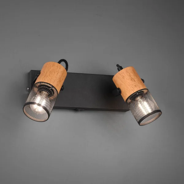 SPOT 2 LUCES 2 LUMIÈRES EN MÉTAL NOIR E14 MILLER