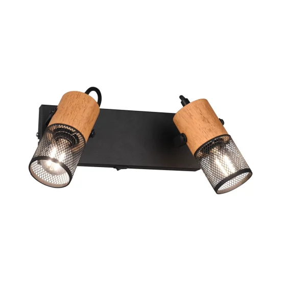 SPOT 2 LUCES 2 LUMIÈRES EN MÉTAL NOIR E14 MILLER