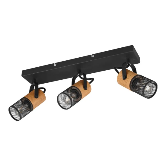 SPOT 3 LUMIÈRES EN MÉTAL NOIR E14 MILLER 2
