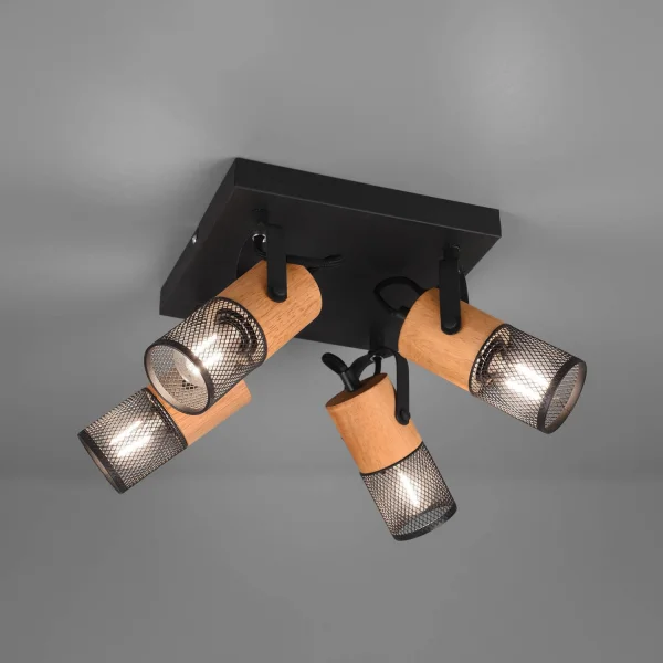 PLAFONNIER 4 LUMIÈRES MÉTAL NOIR E14 MILLER PLAFONNIER 4 LUMIÈRES MÉTAL NOIR E14 MILLER
