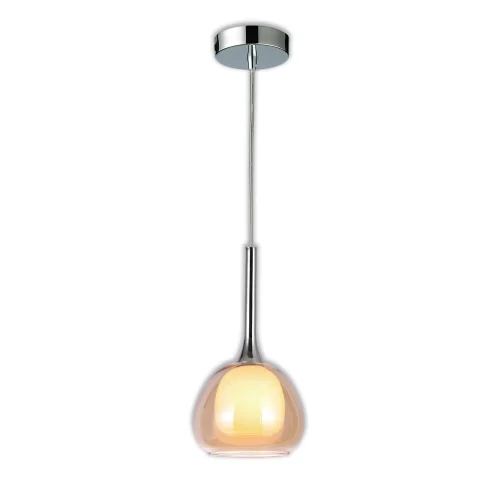 SUSPENSION 1 LUMIÈRE VERRE EXTÉRIEUR AMBRE INTÉRIEUR BLANC Ø16,5 NOLINA