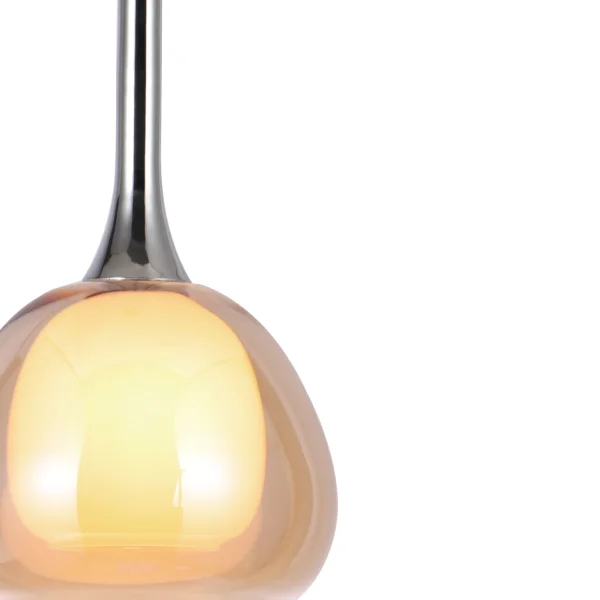 SUSPENSION 1 LUMIÈRE VERRE EXTÉRIEUR AMBRE INTÉRIEUR BLANC Ø16,5 NOLINA