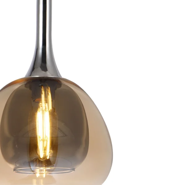 SUSPENSION 1 LUMIÈRE VERRE EXTÉRIEUR AMBRE INTÉRIEUR FUMÉE Ø16,5 NOLINA