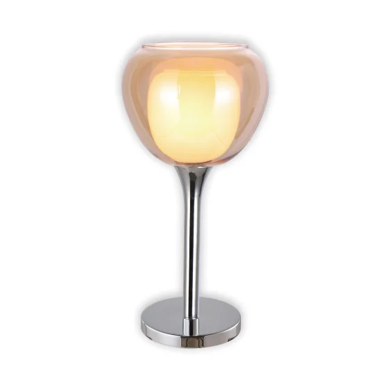 LAMPE DE TABLE 1 LUMIÈRE VERRE EXTÉRIEUR AMBRE INTÉRIEUR BLANC Ø16,5 NOLINA 2