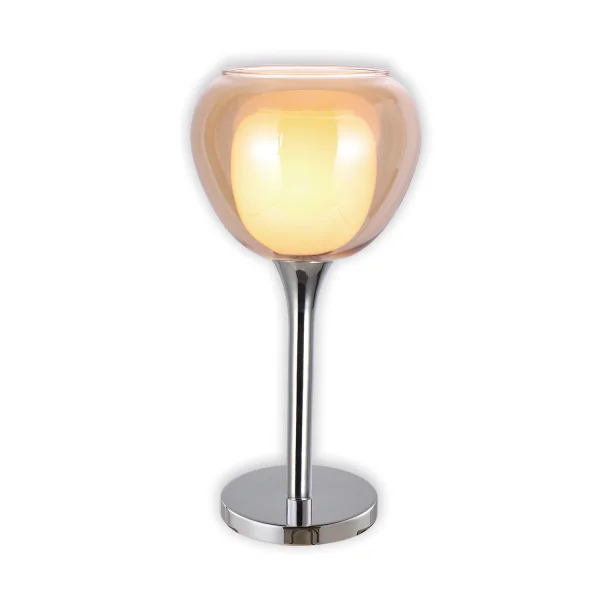 LAMPE DE TABLE 1 LUMIÈRE VERRE EXTÉRIEUR AMBRE INTÉRIEUR BLANC Ø16,5 NOLINA