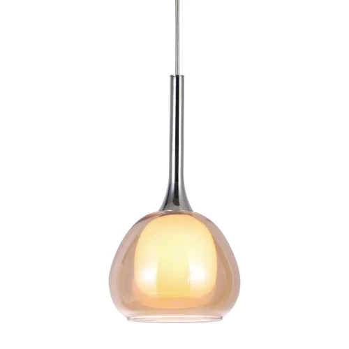 SUSPENSION 1 LUMIÈRE VERRE EXTÉRIEUR AMBRE INTÉRIEUR BLANC Ø16,5 NOLINA