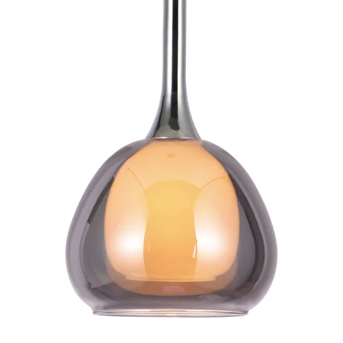SUSPENSION 1 LUMIÈRE VERRE EXTÉRIEUR FUMÉ INTÉRIEUR BLANC Ø16,5 NOLINA