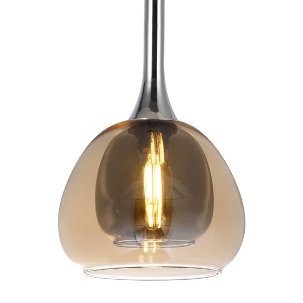 SUSPENSION 1 LUMIÈRE VERRE EXTÉRIEUR AMBRE INTÉRIEUR FUMÉE Ø16,5 NOLINA