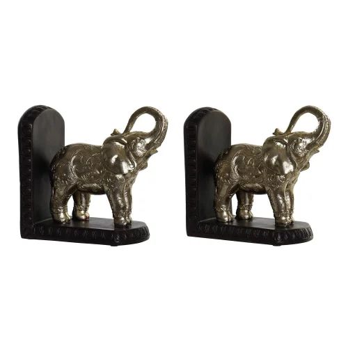 SERRE-LIVRES SET DE 2 RÉSINE ÉLÉPHANTS
