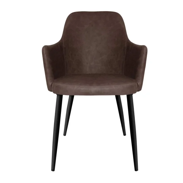 SILLÓN MANDARINA PU MARRÓN PATAS COLOR NEGRO SILLÓN MANDARINA PU MARRÓN PATAS COLOR NEGRO