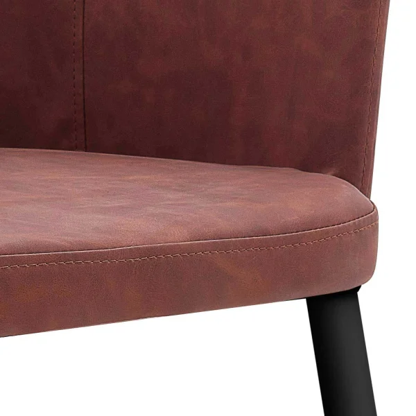 SILLÓN MANDARINA PU MARRÓN VINTAGE PATAS COLOR NEGRO