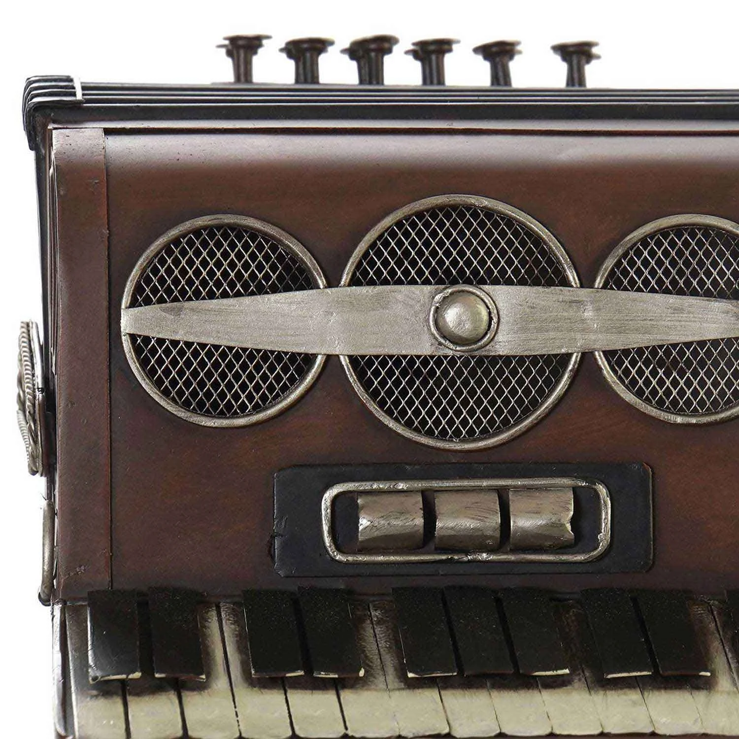 Mini Accordéon Décoratif 9x7.5cm - Métal/Plastique - Ornement Musical Cadeau