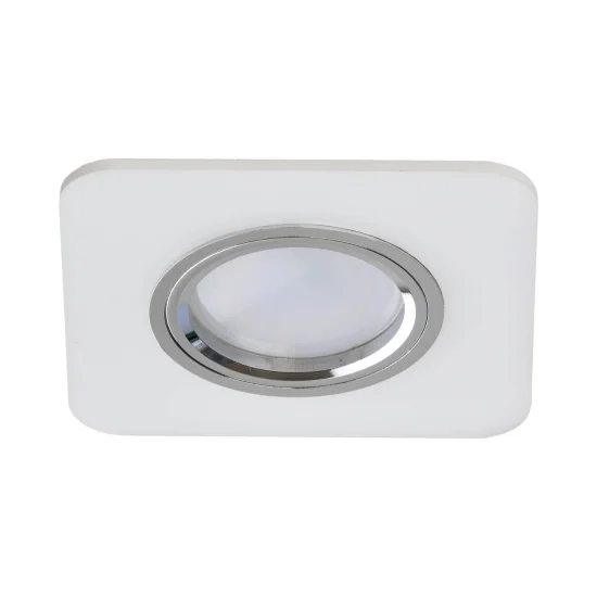 SPOT ENCASTRÉ CARRÉ MÉTHACRYLATE RÉVERSIBLE BLANC MAT/BRILLANT GU10