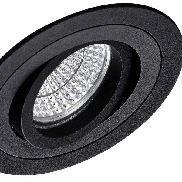 SPOT CIRCULAIRE ENCASTRÉ NOIR GU10 IP20
