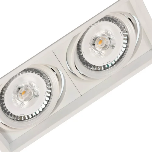 ENCASTRÉ RECTANGULAIRE DOUBLE ANNEAU PIVOTANT QR-111 BLANC MAT