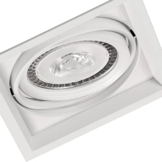 ENCASTRÉ CARRÉ DOUBLE ANNEAU PIVOTANT QR-111 BLANC MAT 2