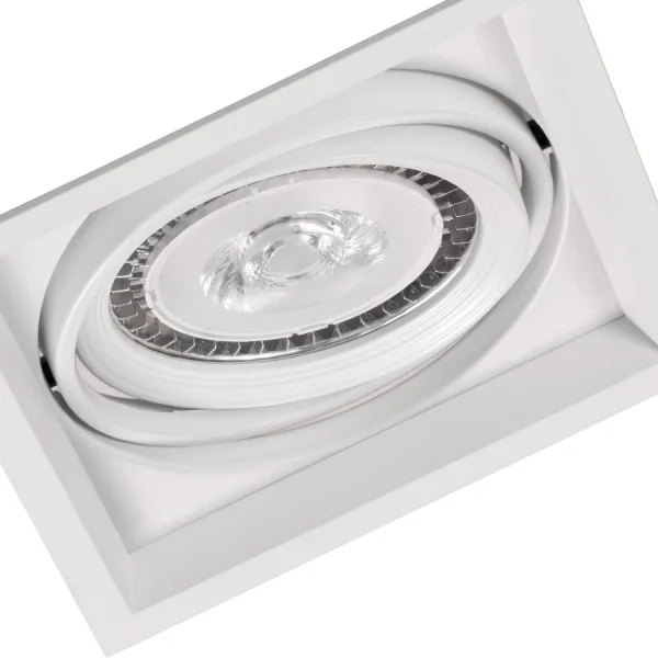 ENCASTRÉ CARRÉ DOUBLE ANNEAU PIVOTANT QR-111 BLANC MAT