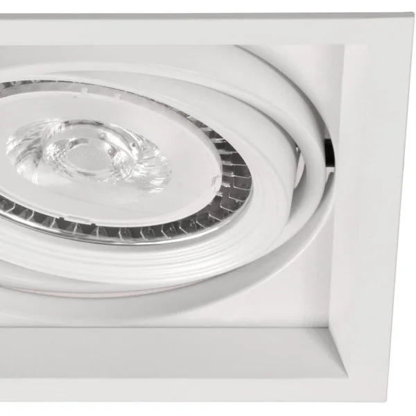 ENCASTRÉ CARRÉ DOUBLE ANNEAU PIVOTANT QR-111 BLANC MAT