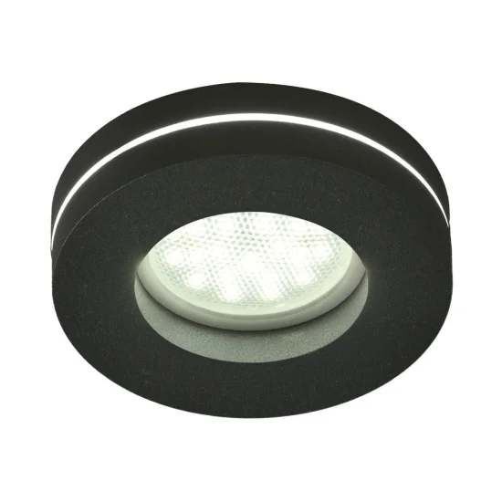 ENCASTRÉ USINÉ AVEC LUMIÈRE LATÉRALE RONDE NOIR GU10