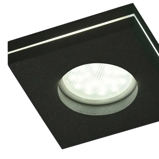 LAMPE ENCASTRÉE USINÉE AVEC LUMIÈRE LATÉRALE CARRÉ NOIR GU10 2