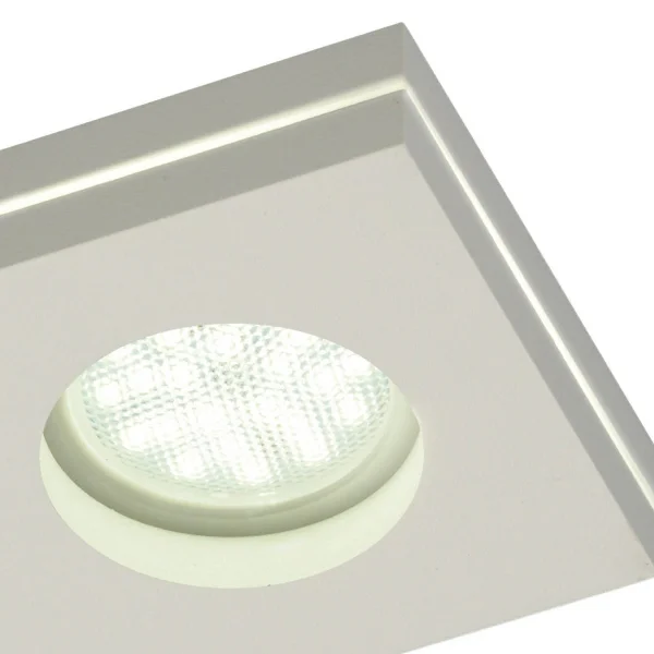 LAMPE ENCASTRÉE USINÉE AVEC LUMIÈRE LATÉRALE CARRÉ BLANC GU10