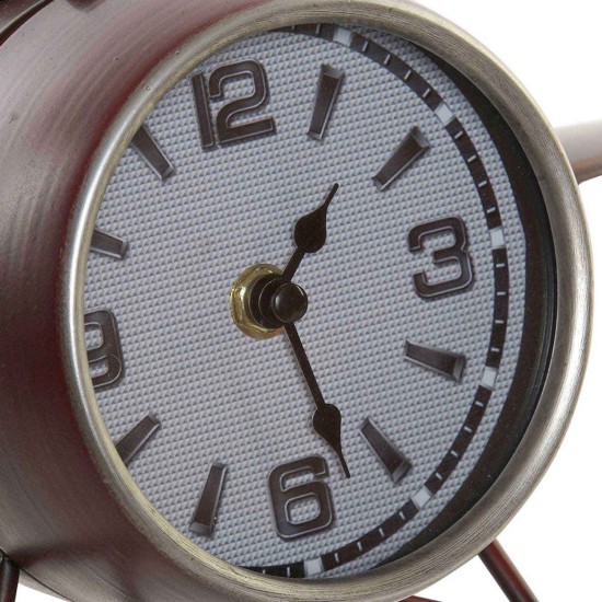 HORLOGE DE TABLE EN MÉTAL ROUGE AVION 2