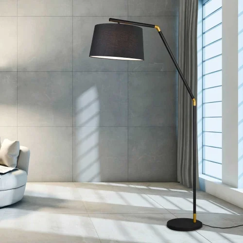 LAMPADAIRE EN MÉTAL NOIR E27 OLENA