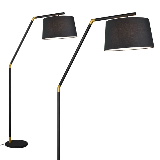 LAMPADAIRE EN MÉTAL NOIR E27 OLENA 2