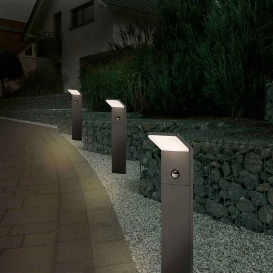 BALISE EXTÉRIEURE À LED 9 W 3000K ANTHRACITE AVEC CAPTEUR IP54 50 CM CROCUS 2