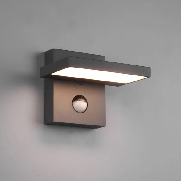 APLIQUE EXTERIOR LED 8 W 3000K ANTRACITA C/SENSOR IP54 BROMELIA