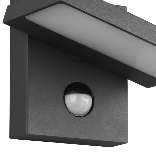 APLIQUE EXTERIOR LED 8 W 3000K ANTRACITA C/SENSOR IP54 BROMELIA