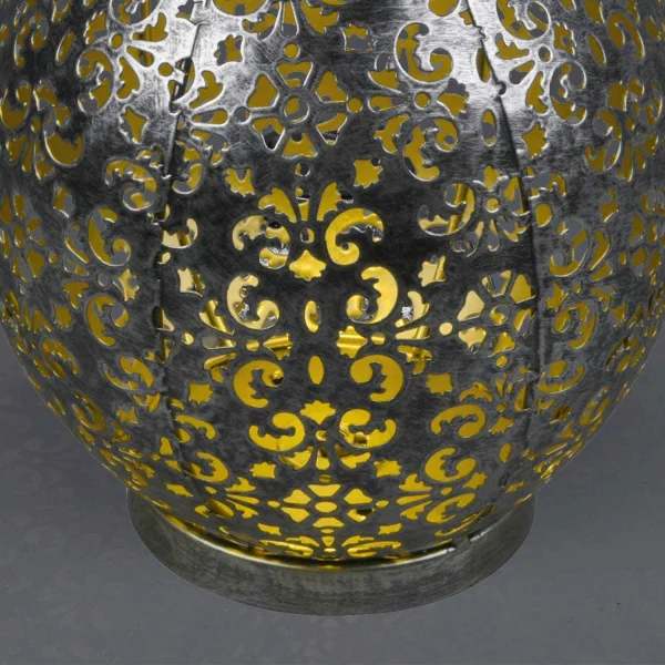 FAROL DE EXTERIOR LED SOLAR PLATA ANTIGUO CANEK