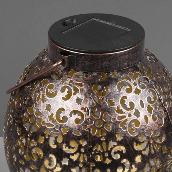 FAROL DE EXTERIOR SOLAR COBRE ANTIGUO CANEK