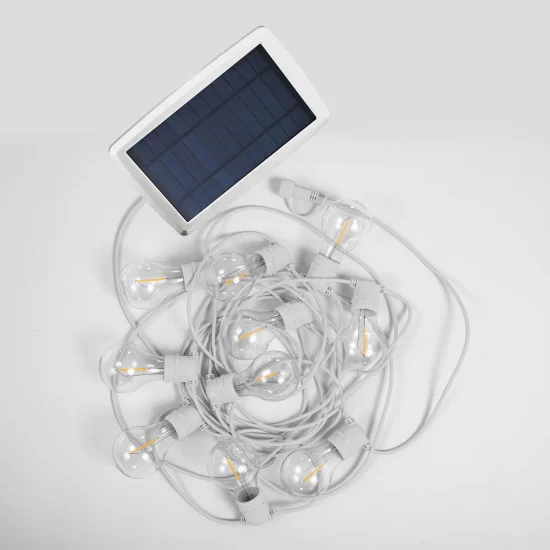 GUIRLANDE SOLAIRE + BATTERIE RECHARGEABLE CÂBLE BLANC ALLEGRA NEWGARDEN 2