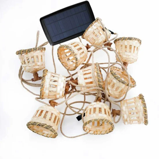 GUIRLANDE SOLAIRE + BATTERIE RECHARGEABLE CÂBLE DE JUTE RECHARGEABLE AURORA NEWGARDEN 2