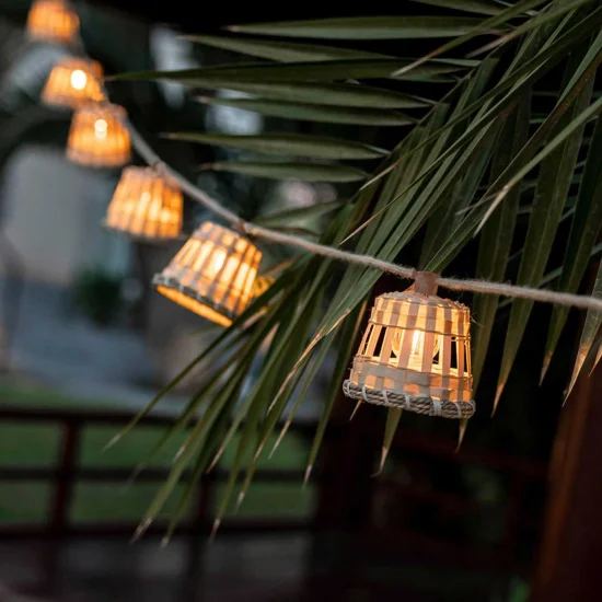 GUIRLANDE SOLAIRE + BATTERIE RECHARGEABLE CÂBLE DE JUTE RECHARGEABLE AURORA NEWGARDEN