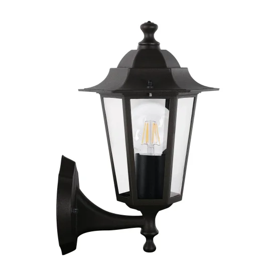 APPLIQUE EXTÉRIEURE HEXAGONALE NOIRE E27